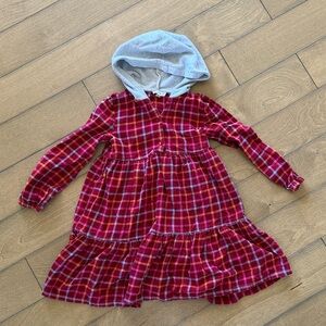 Tucker + Tate Red Plaid Hooded Dress